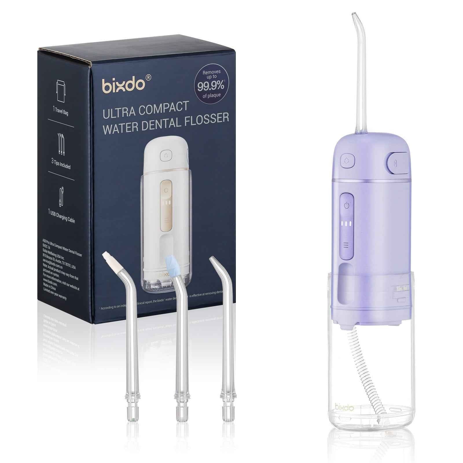 bixdo A30, Portable Water Flosser, Mini Travel Cordless Oral Irrigator
