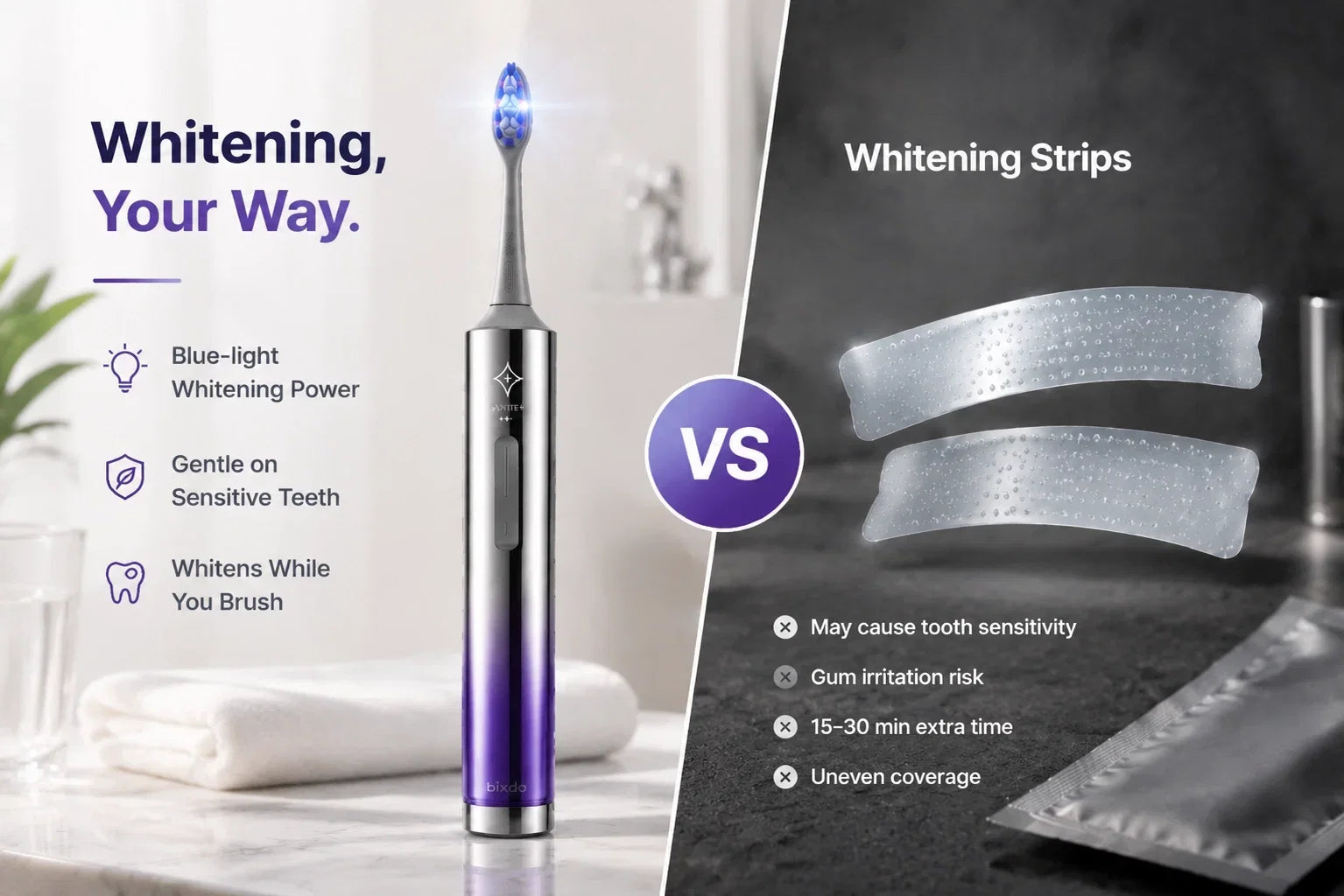 Can a Blue-Light Whitening Toothbrush Replace Whitening Strips? A Gentle Alternative for Sensitive Teeth