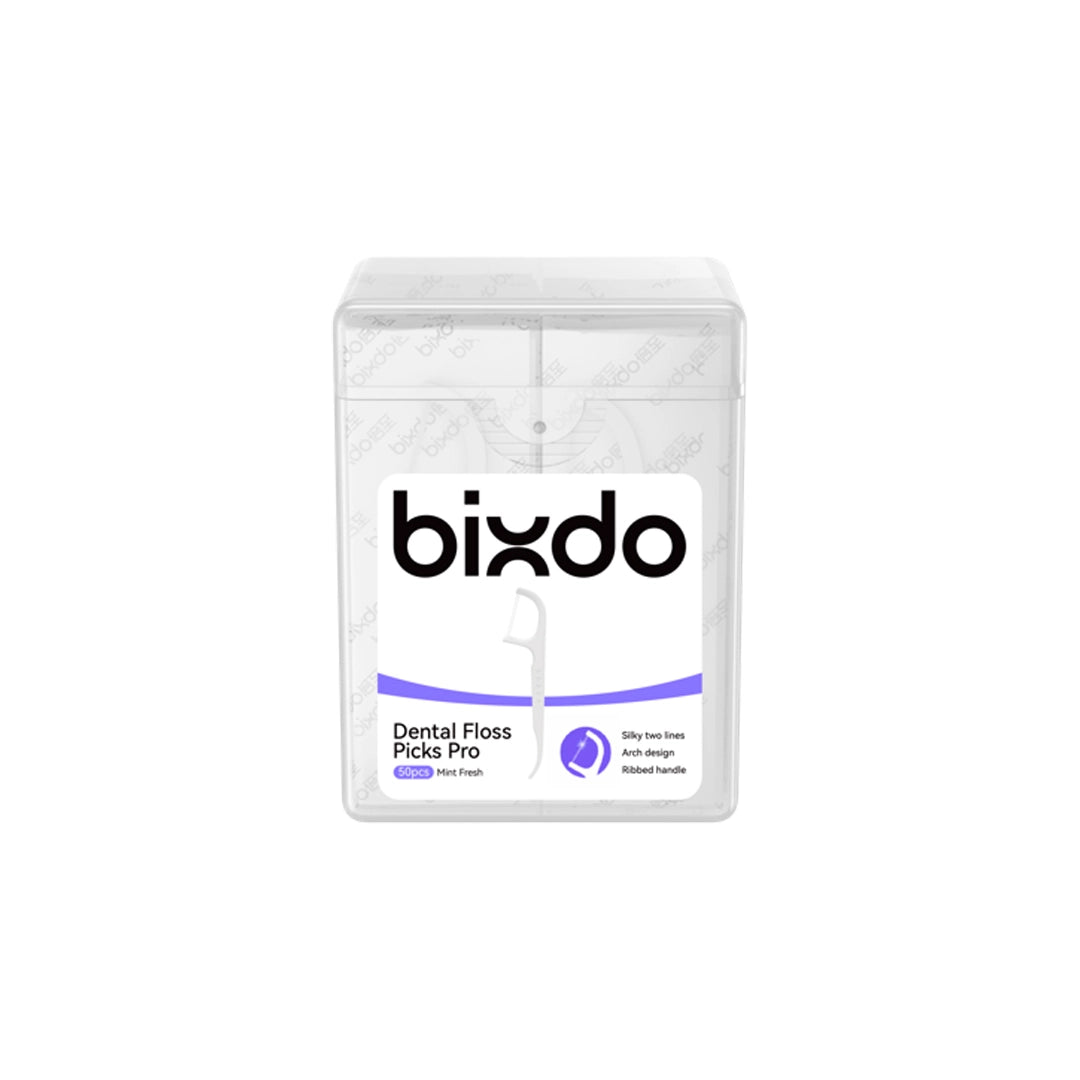 Bixdo Dental Floss Pick Pro - 50 Count Individually Wrapped Mint Floss Picks