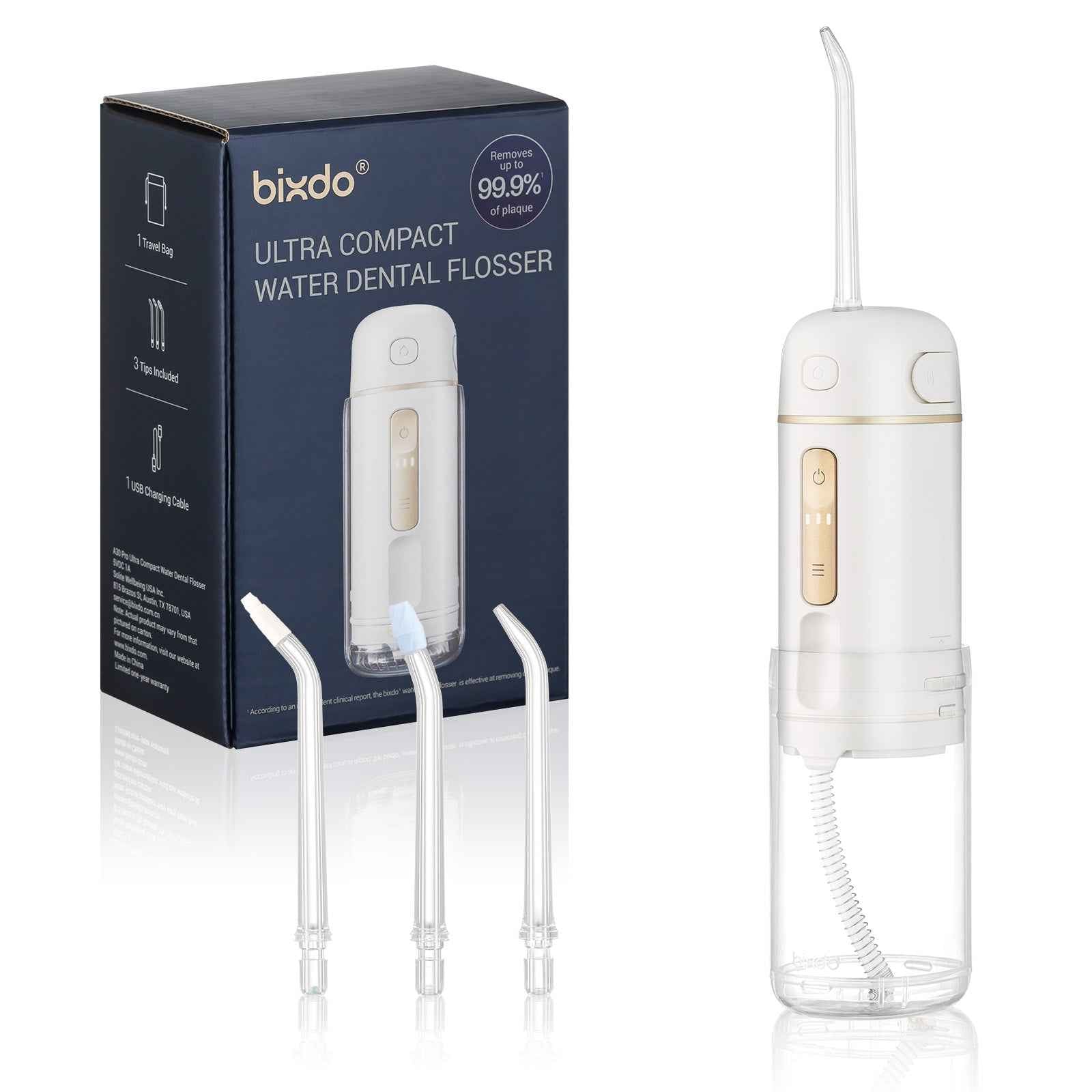 bixdo A30, Portable Water Flosser, Mini Travel Cordless Oral Irrigator
